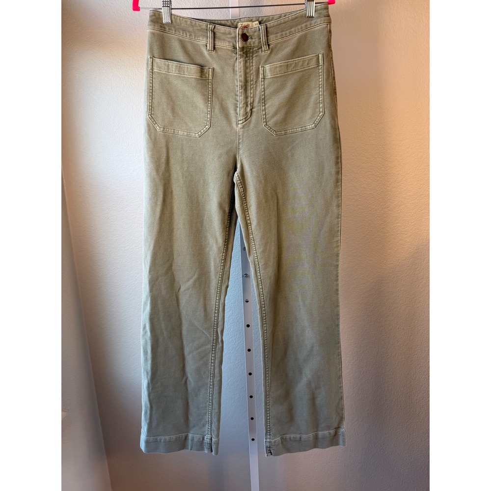 Faherty Olive Green Cropped Ankle Jeans